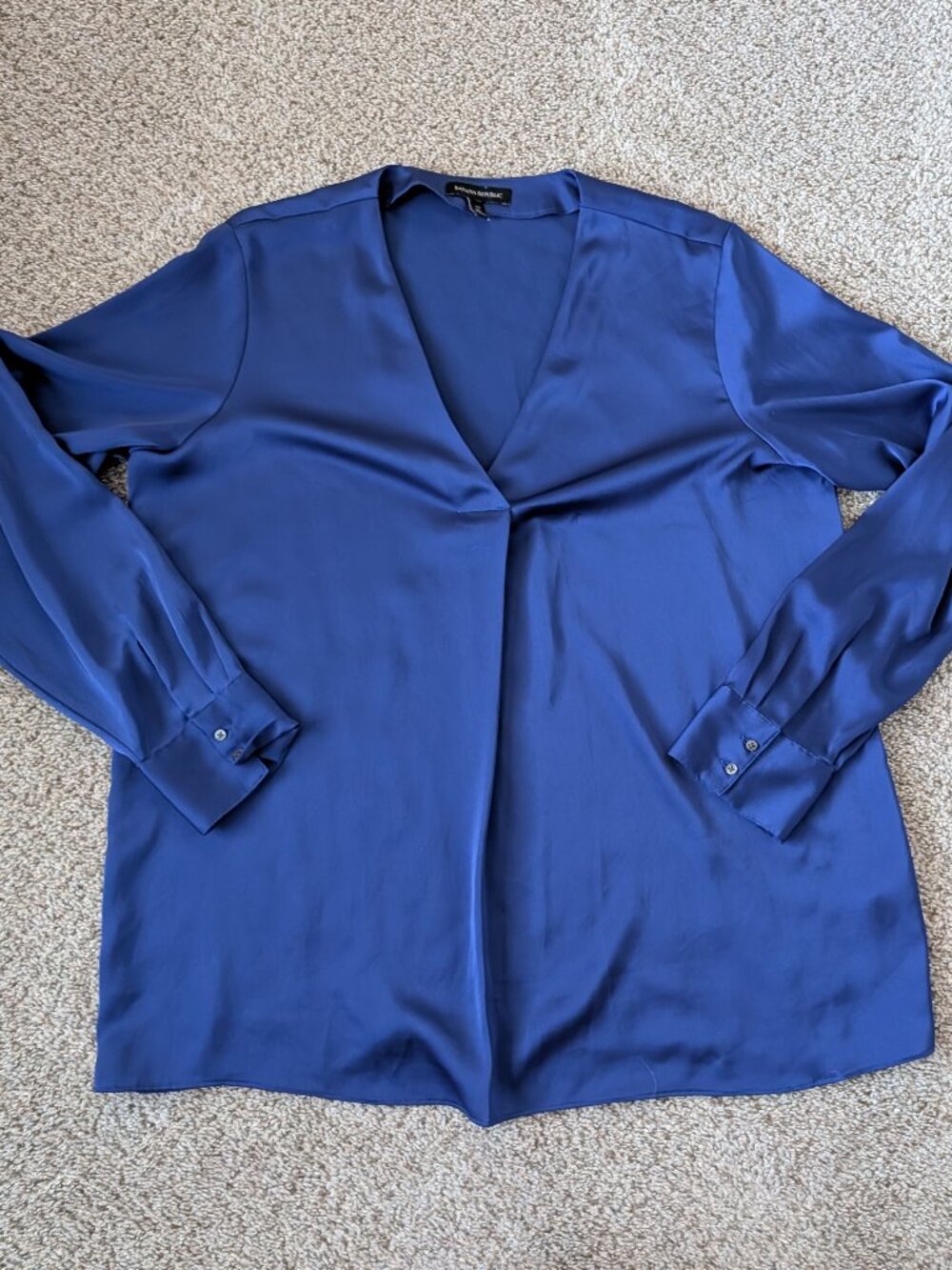 Royal Blue Banana Republic blouse, XL Tall - please read description